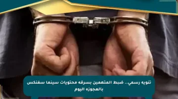 تنويه رسمي.. ضبط المتهمين بسرقة محتويات سينما سفنكس بالعجوزة اليوم